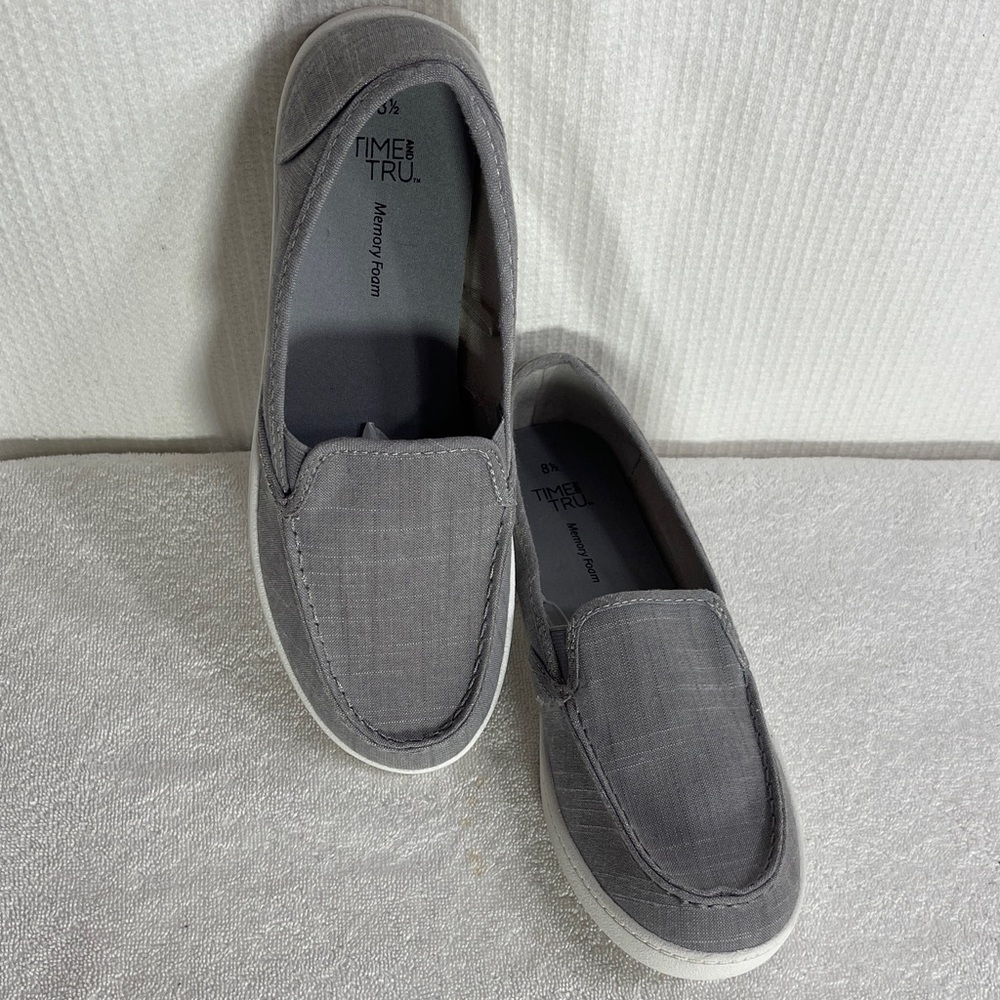 Time and Tru Men's Charcoal Slip-On Loafers